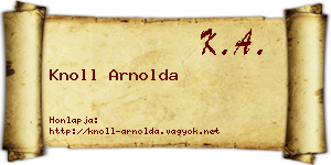 Knoll Arnolda névjegykártya
